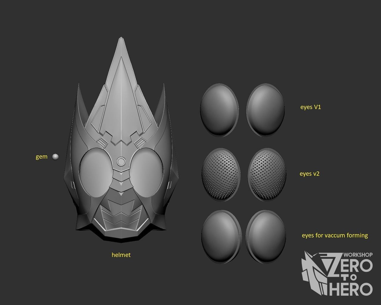 Kamen Rider Blade King Form Helmet 3D print model_4