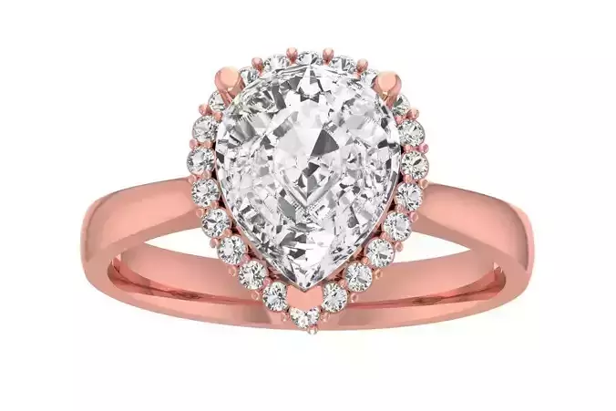 Women Wedding Engagement Pear Halo Ring