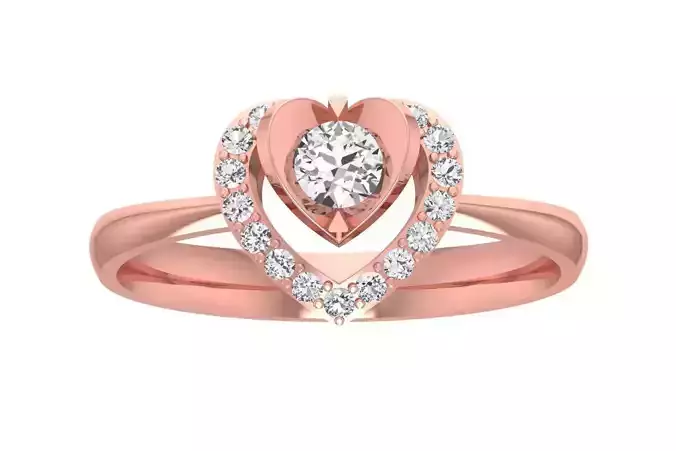 Women Wedding Engagement Heart Halo Ring