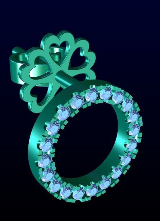 Round diamond stud earring 3D print model_2