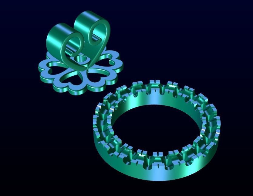 Round diamond stud earring 3D print model_7