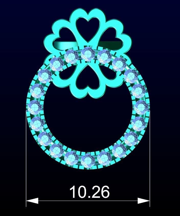 Round diamond stud earring 3D print model_3