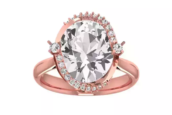 Women Wedding Engagement Oval Halo Ring