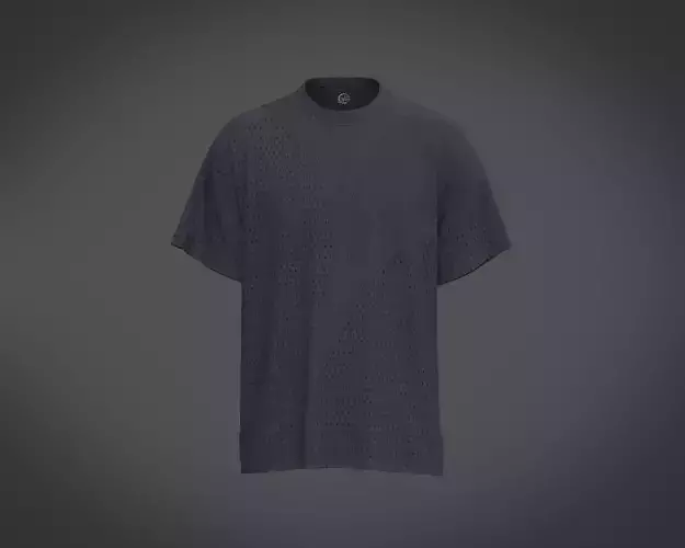 Mens Black Relaxed Mesh T-shirt