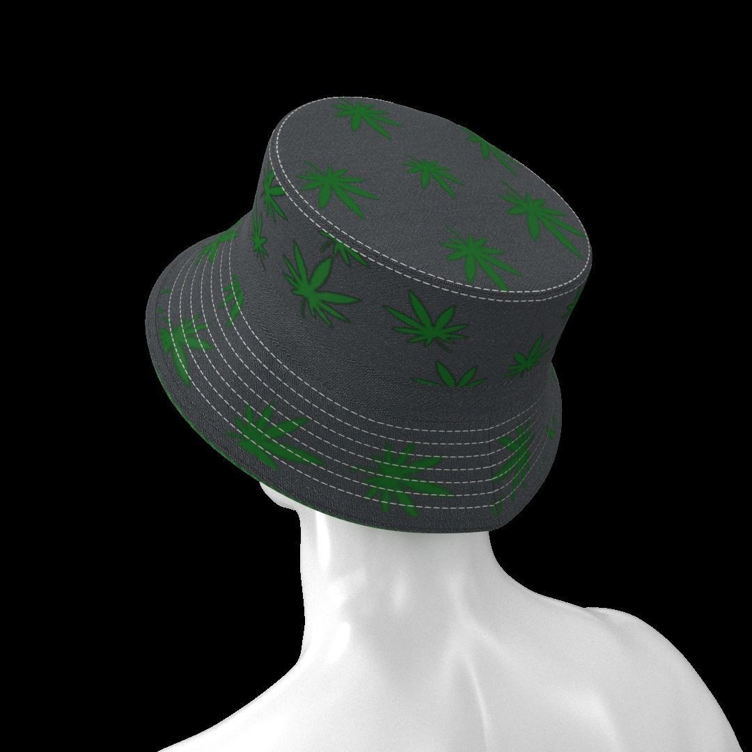 BUCKET-HAT Low-poly 3D model_16