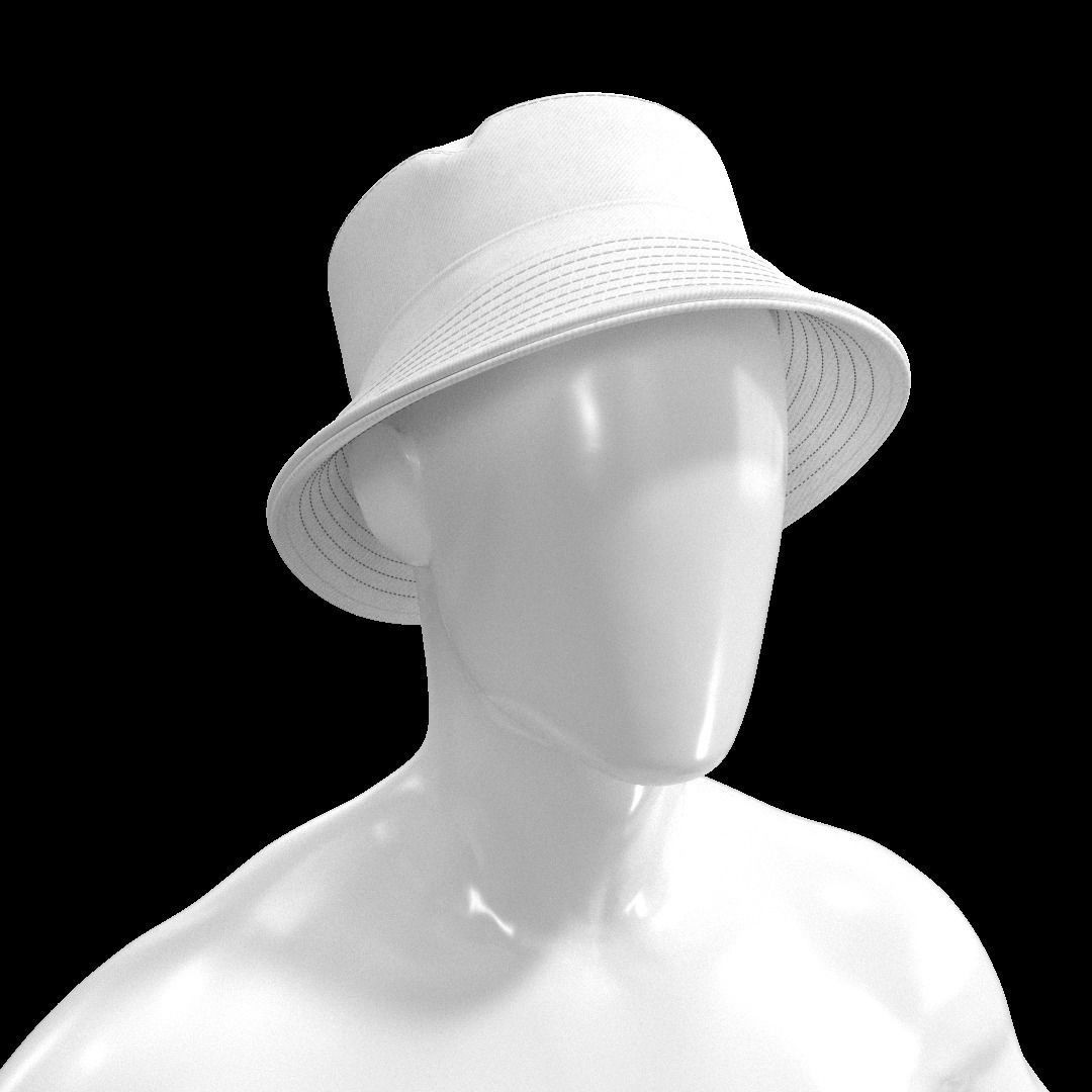 BUCKET-HAT Low-poly 3D model_14