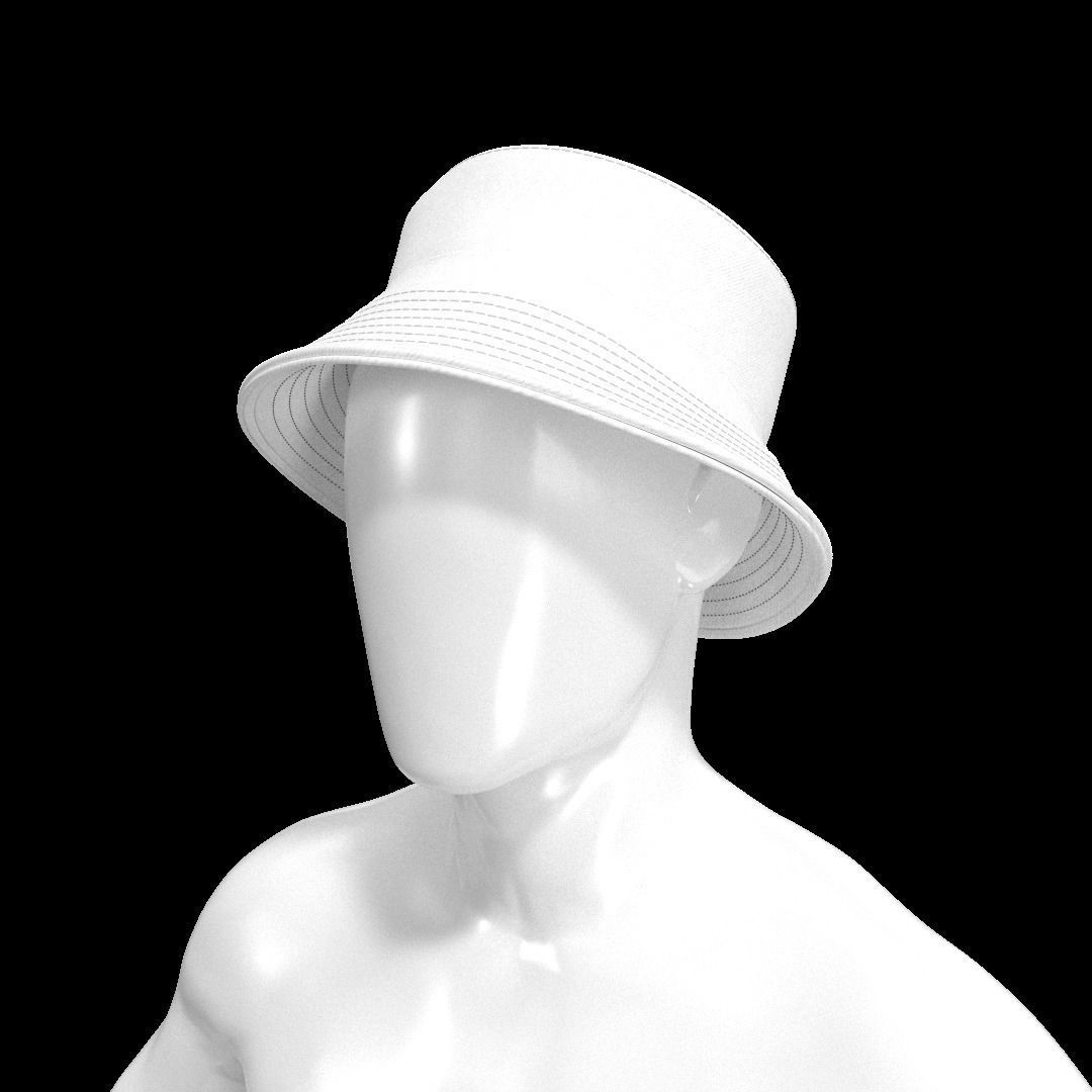 BUCKET-HAT Low-poly 3D model_4