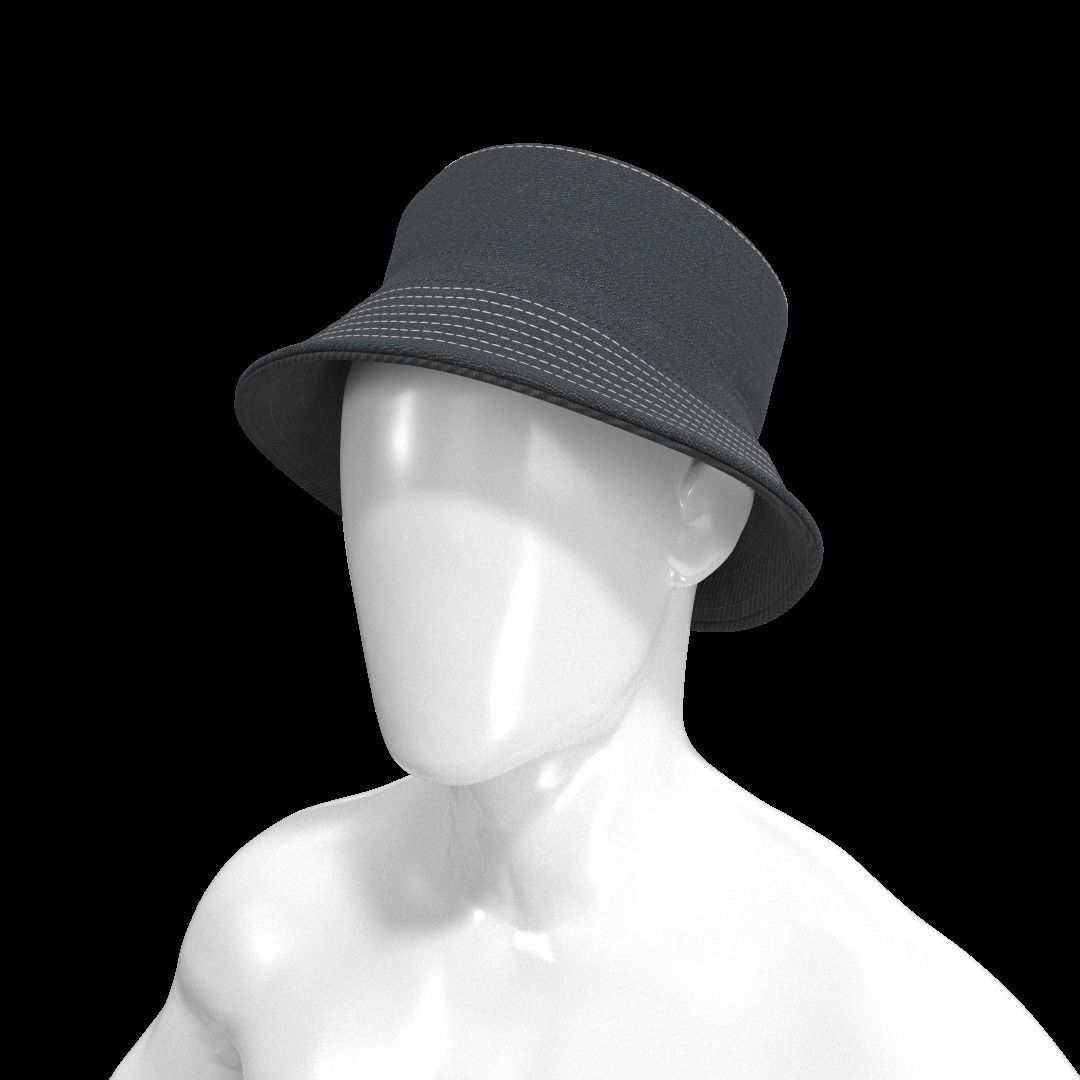BUCKET-HAT Low-poly 3D model_19