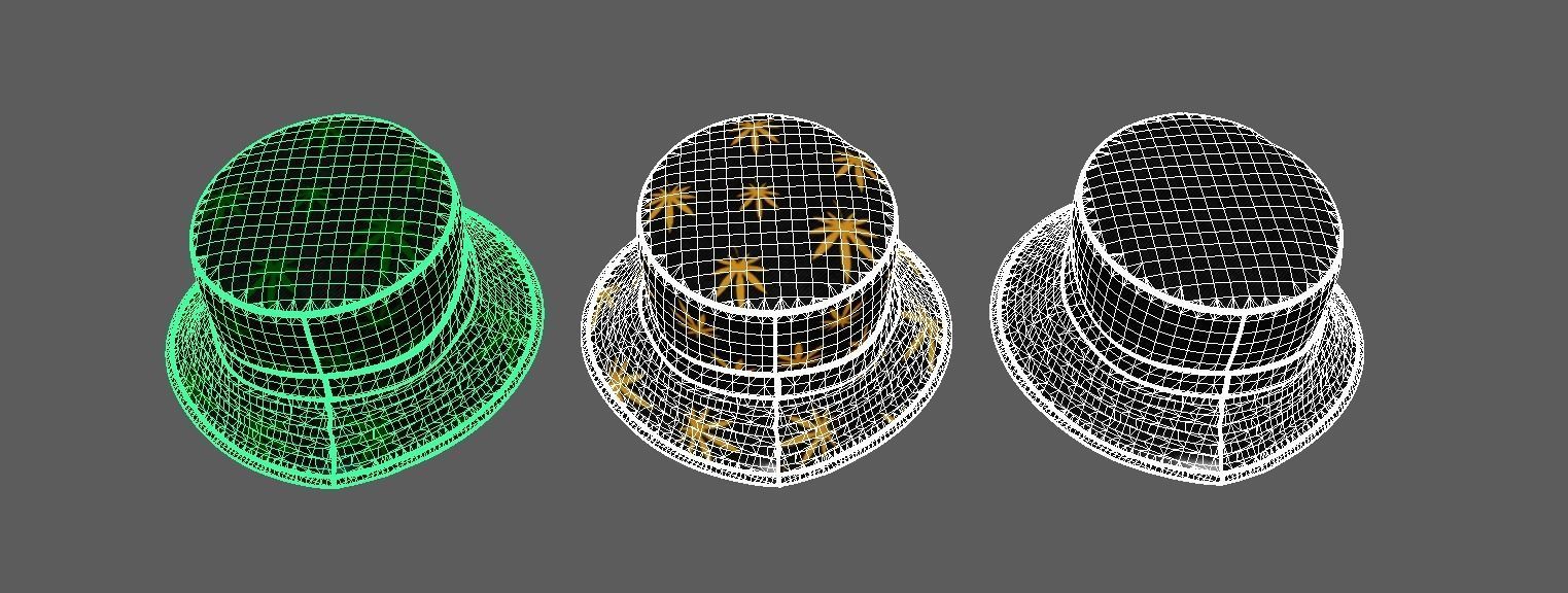 BUCKET-HAT Low-poly 3D model_26