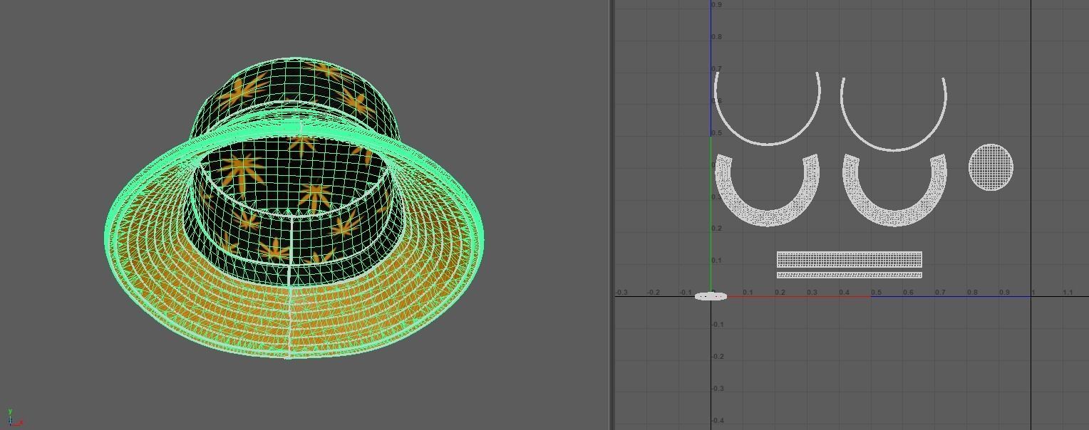 BUCKET-HAT Low-poly 3D model_27