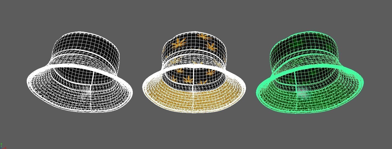 BUCKET-HAT Low-poly 3D model_25
