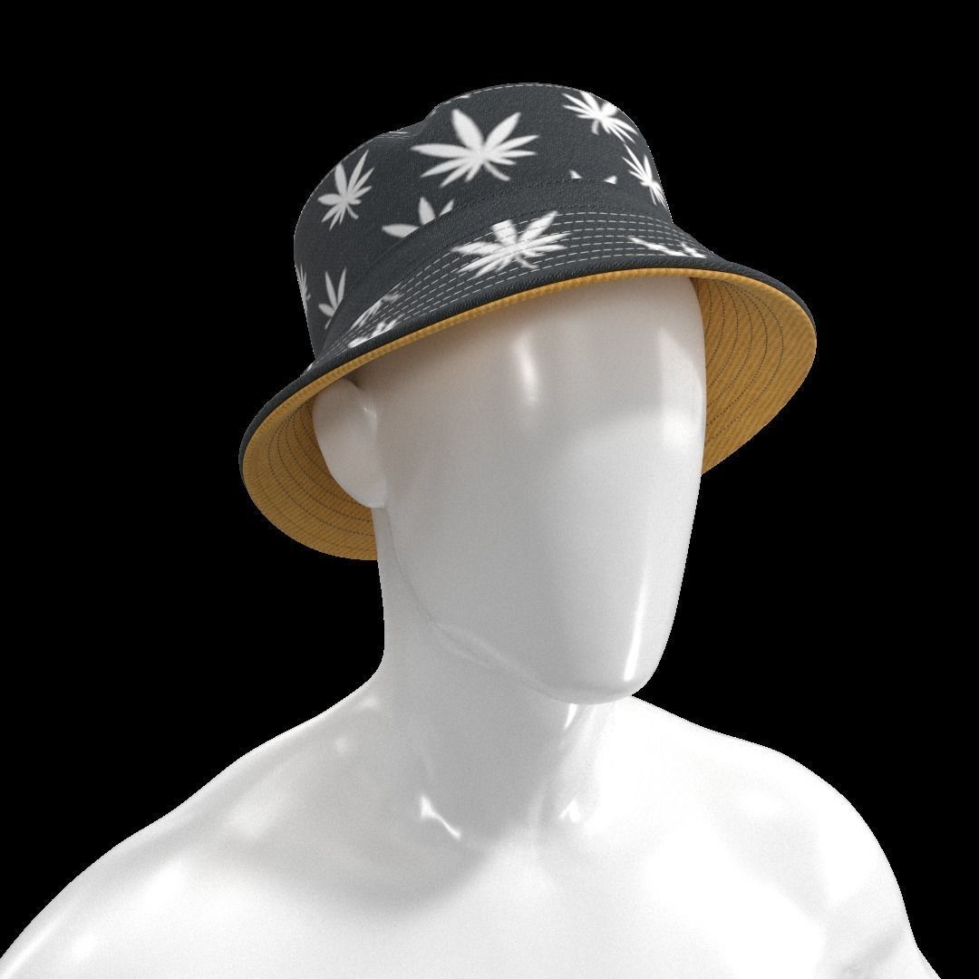 BUCKET-HAT Low-poly 3D model_2