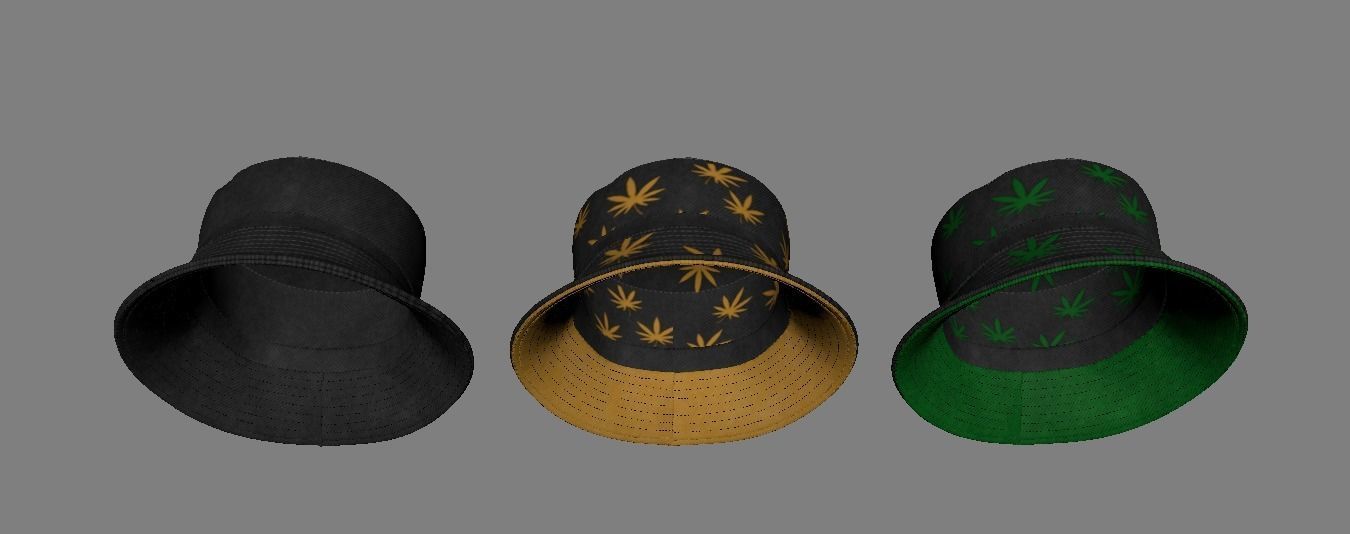 BUCKET-HAT Low-poly 3D model_28
