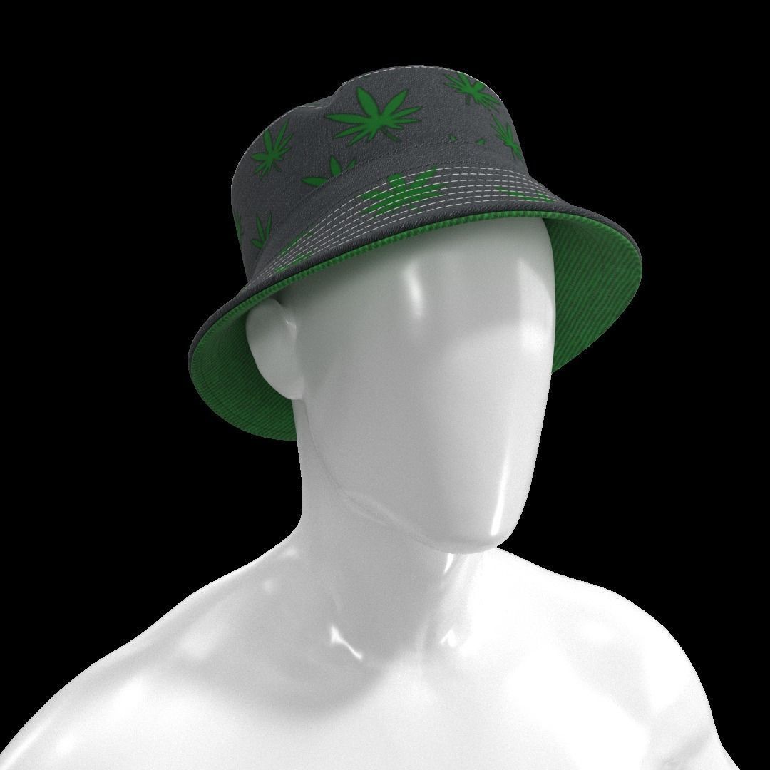 BUCKET-HAT Low-poly 3D model_13
