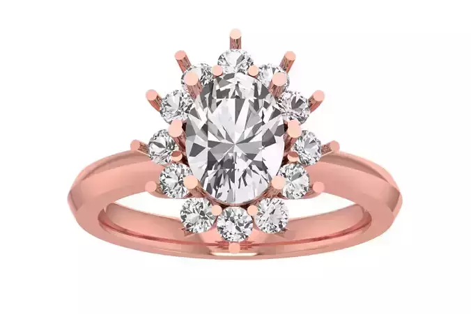 Women Wedding Engagement Oval Halo Ring