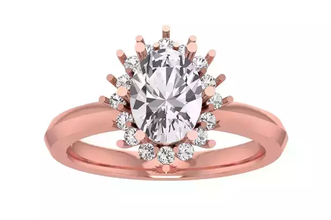 Women Wedding Engagement Oval Halo Ring