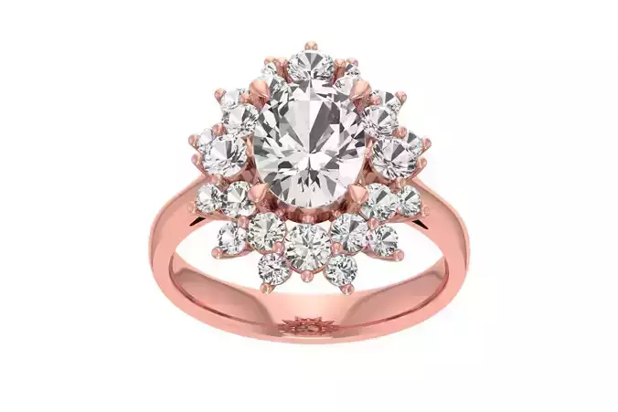 Women Wedding Engagement Oval Halo Ring