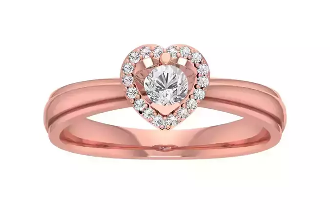Women Wedding Engagement Halo Heart Ring