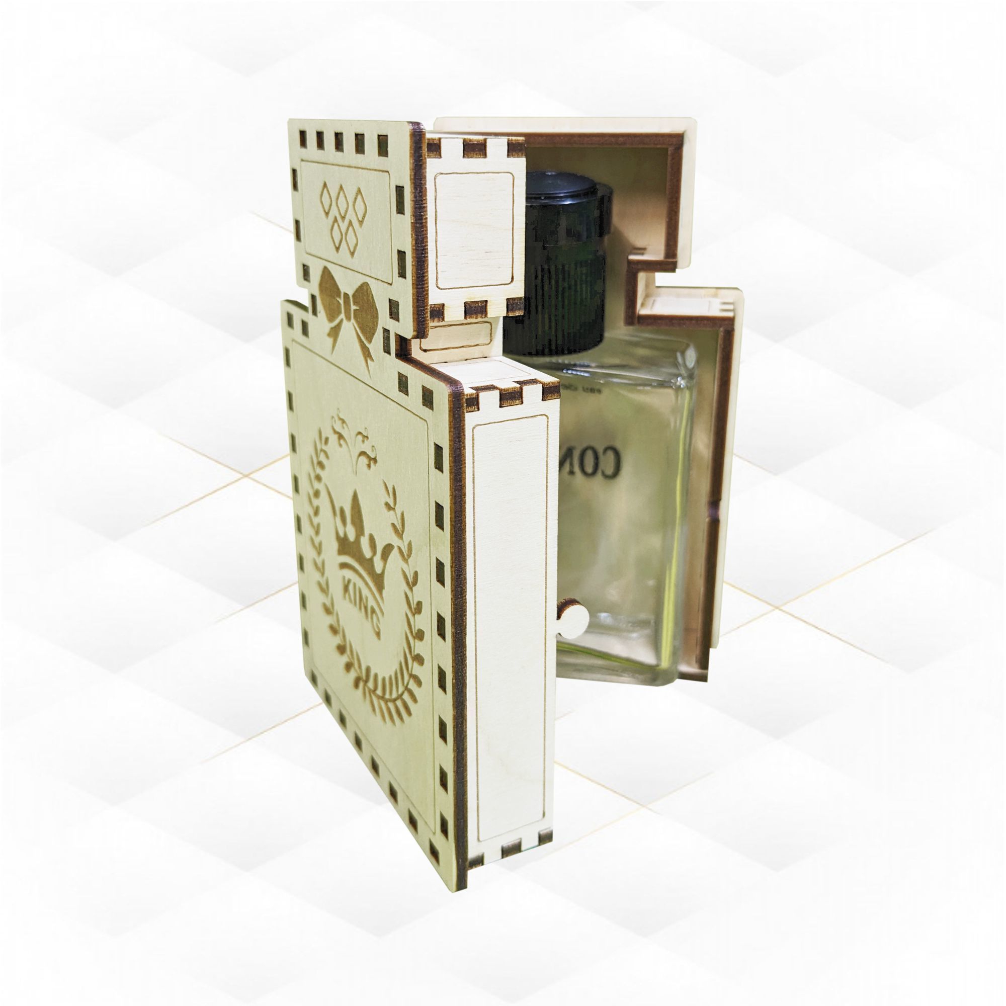 Unique gift box for perfume ready use laser cutting pattern 3D print model_2