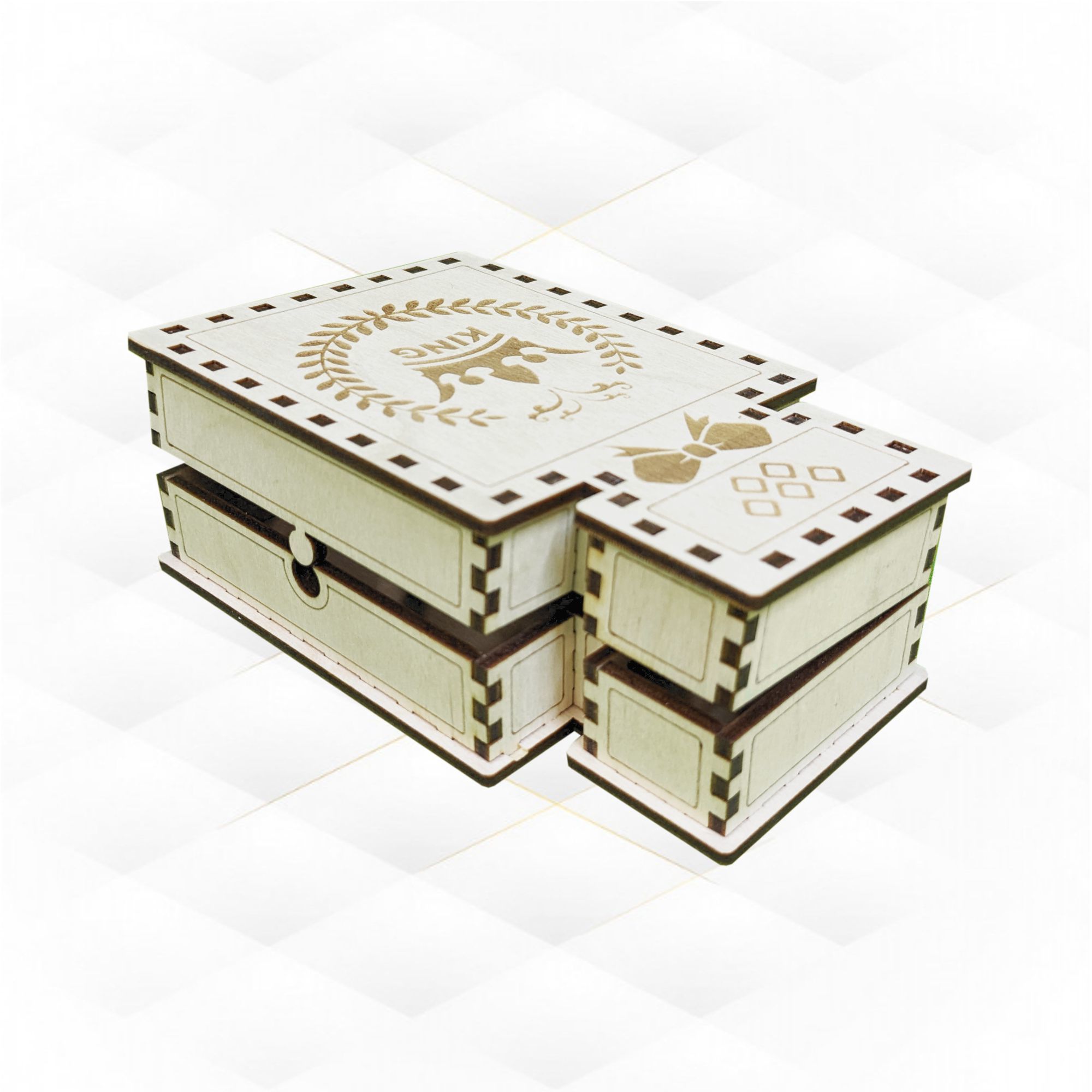 Unique gift box for perfume ready use laser cutting pattern 3D print model_3