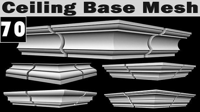 70 Ceiling Base Mesh Low-poly 3D model