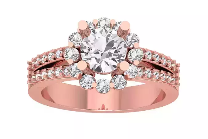 Women Wedding Engagement Halo Double Band Ring