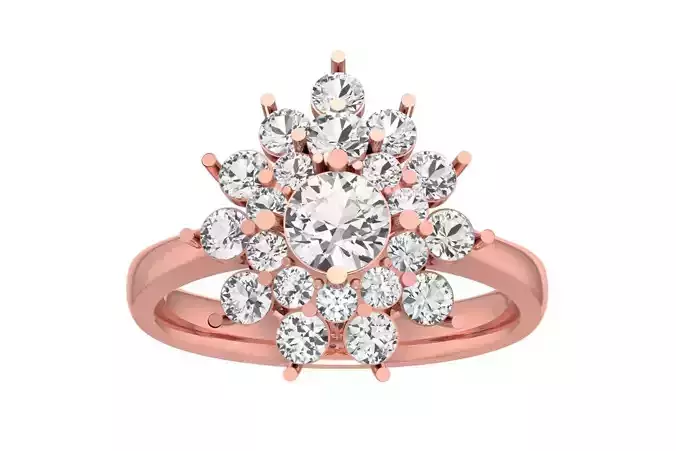 Women Wedding Engagement Double Halo Ring