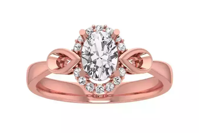 Women Wedding Engagement Halo Oval Ring