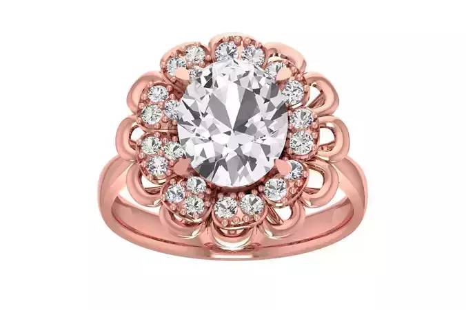 Women Wedding Engagement Halo Ring