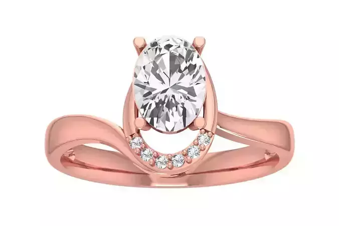 Women Wedding Engagement Halo Oval Ring