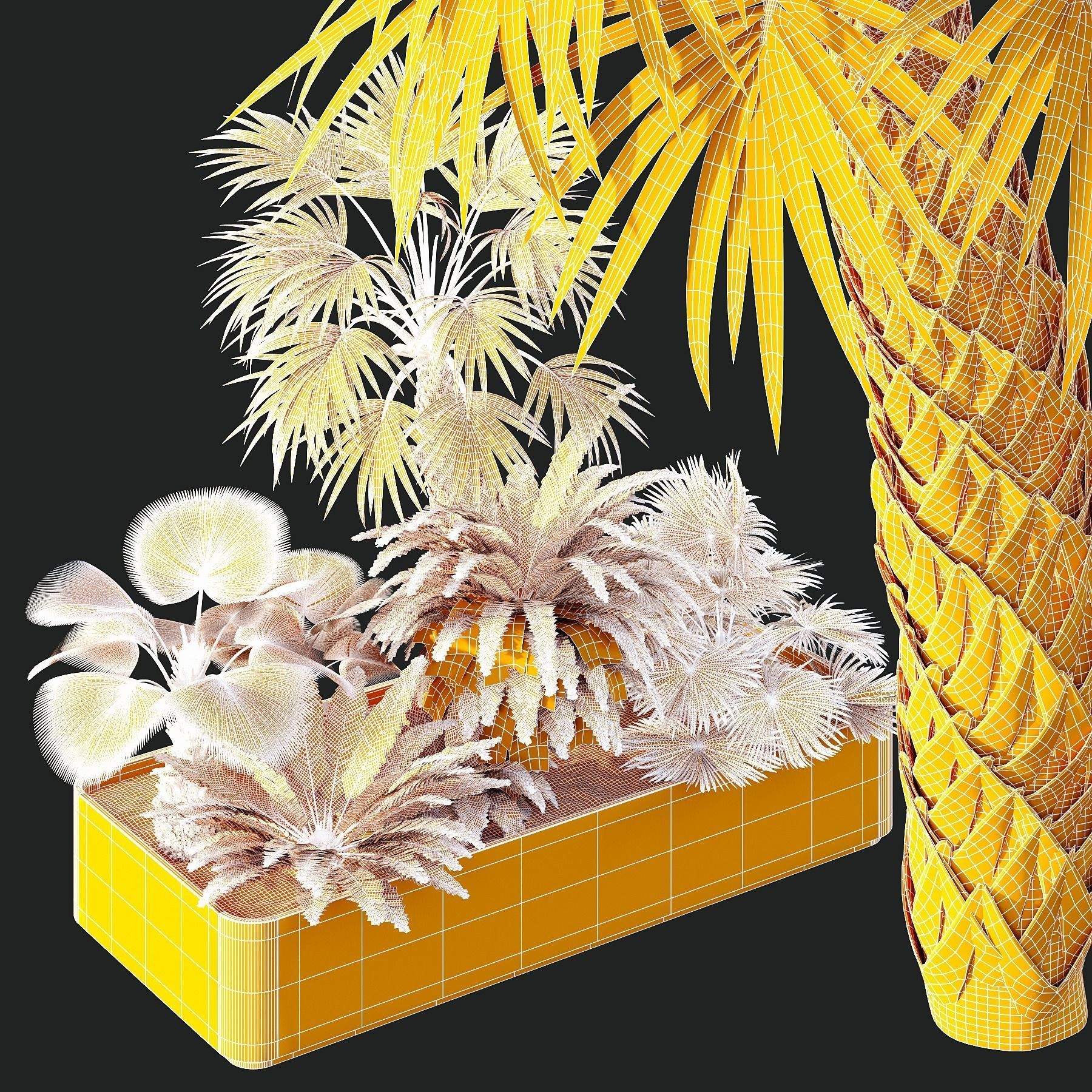 HQ Tree and bush garden box outdoor VOL 12 3D model_4