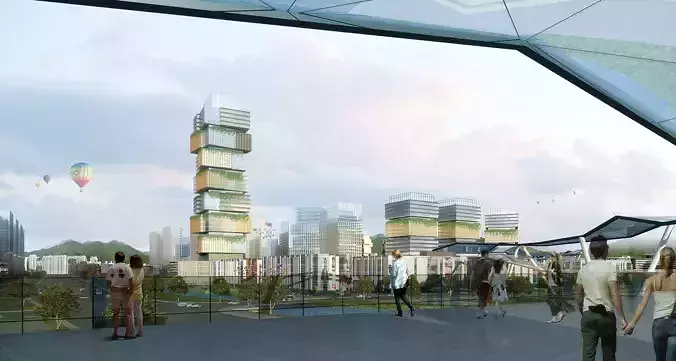 3Dmax fashion city commercial square building 51