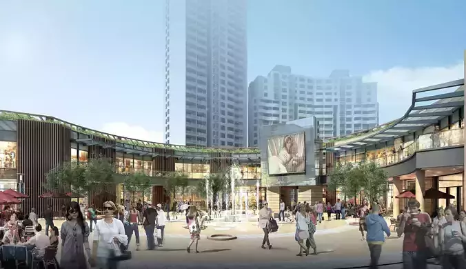 3Dmax fashion city commercial square building 55