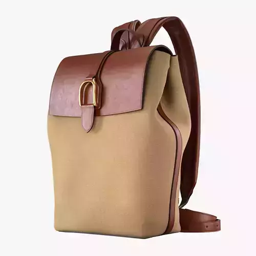Ralph Lauren Welington Canvas Calfskin Backpack Creta