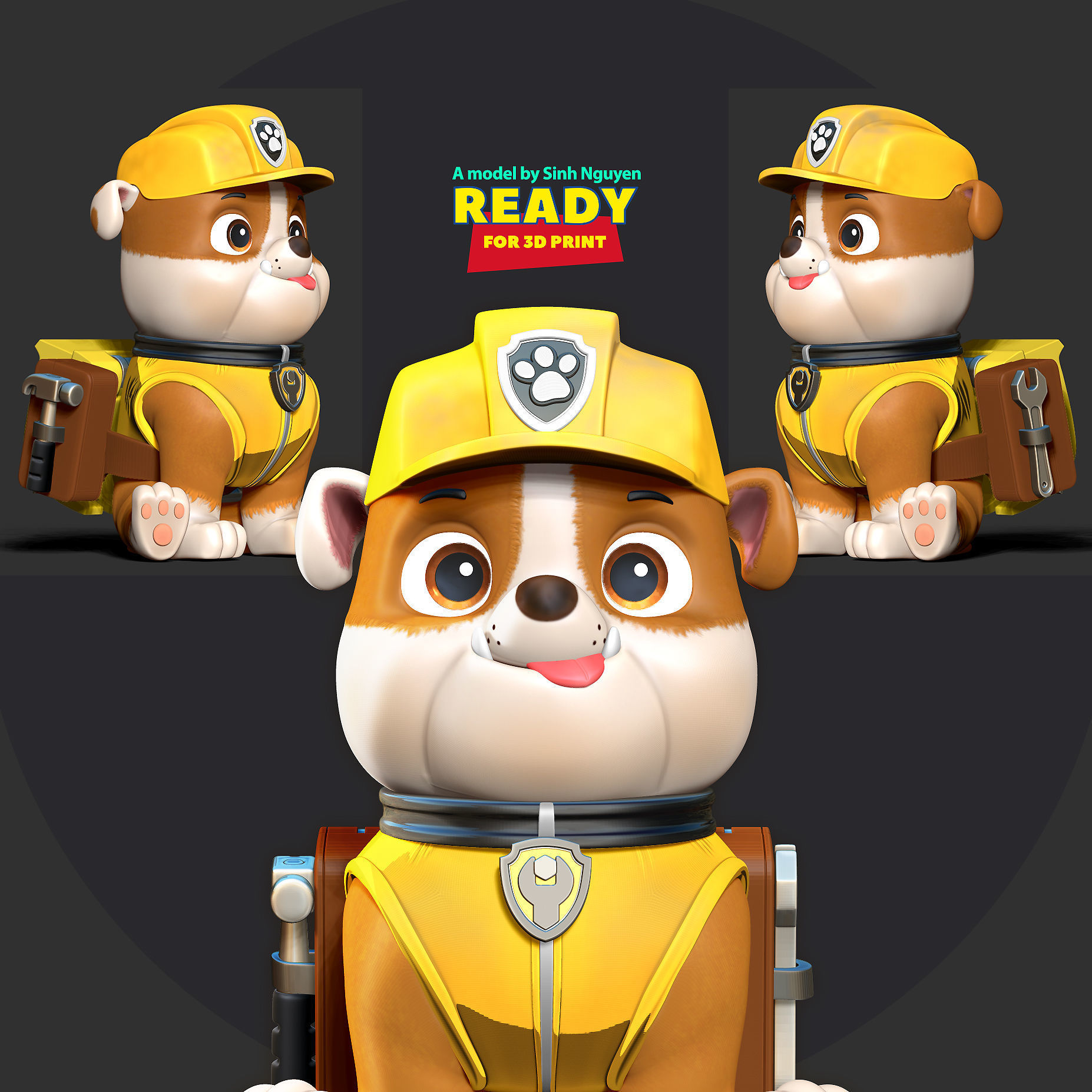 Rubble - Paw Patrol Fanart 3D print model_1