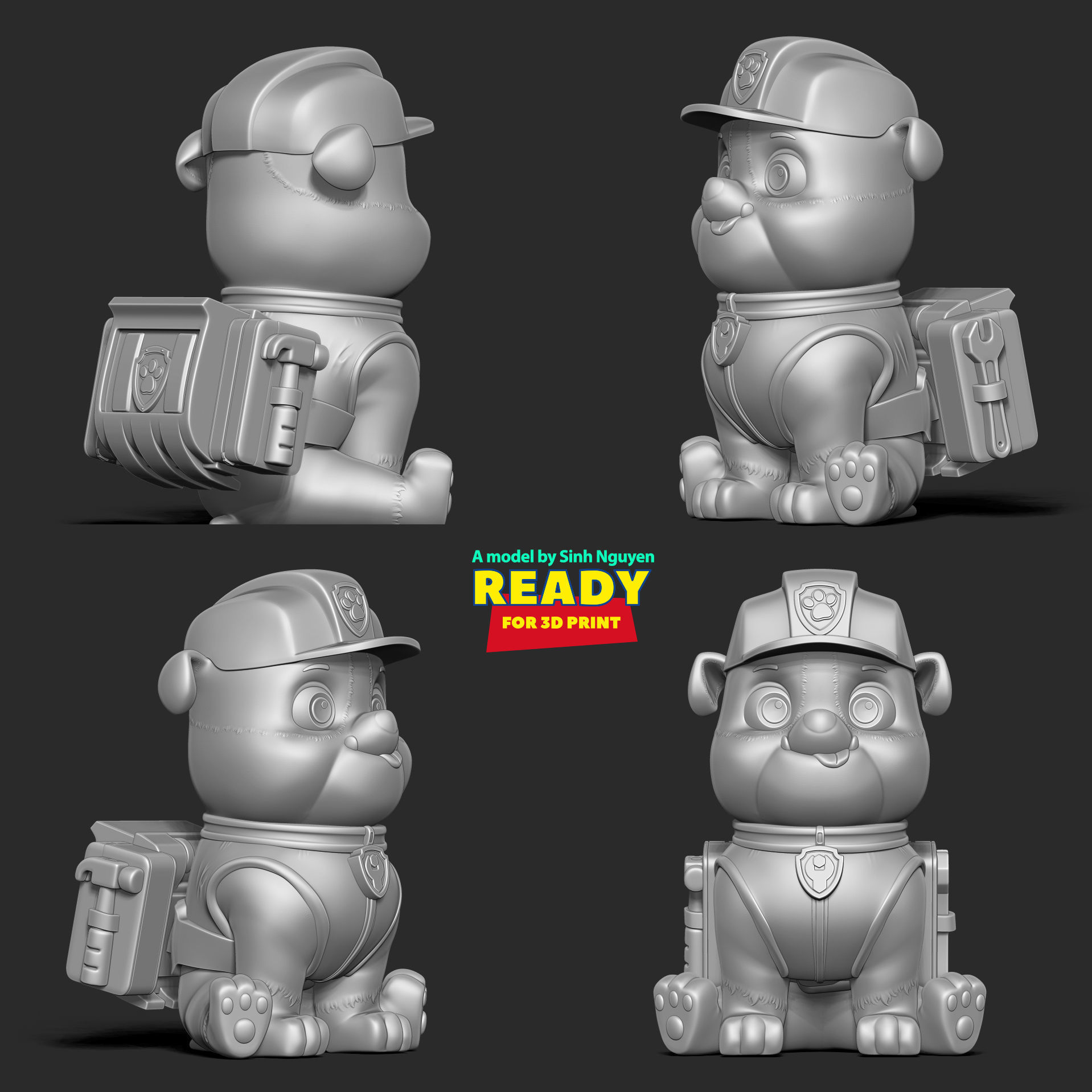 Rubble - Paw Patrol Fanart 3D print model_4