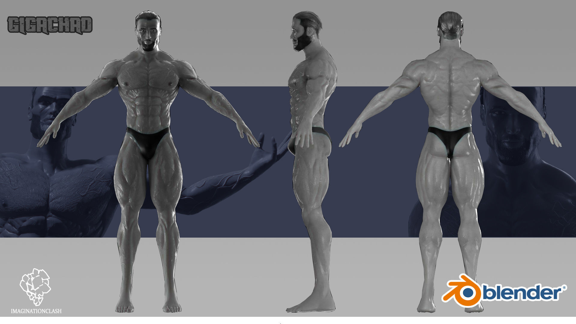 GIGACHAD Male 3D model_2