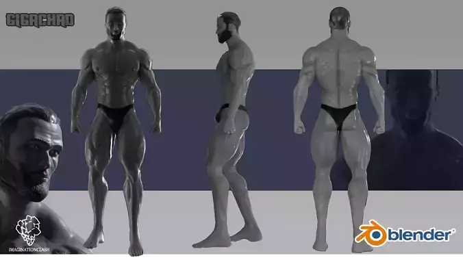 GIGACHAD Male 3D model