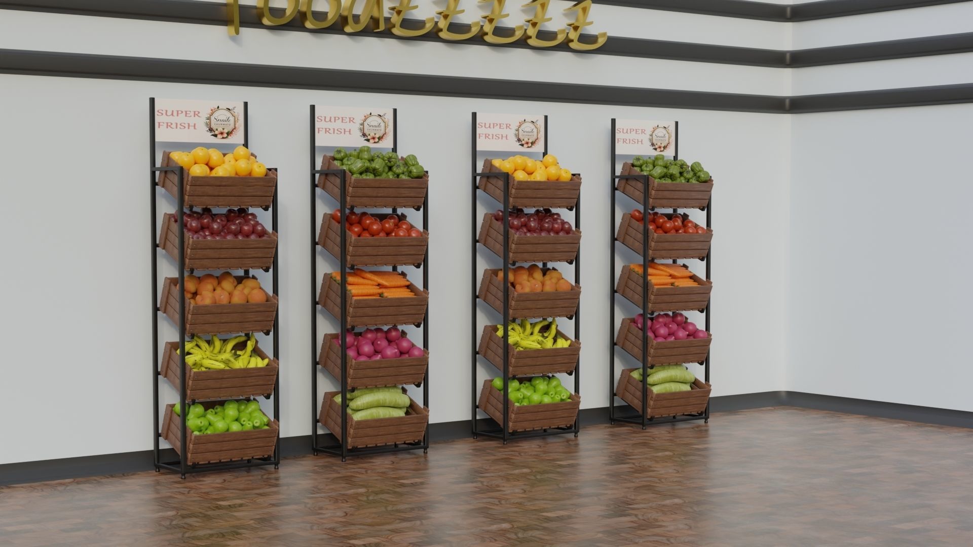 Food Stands 3D model_2