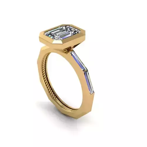 Emerald Love Wedding Ring R2