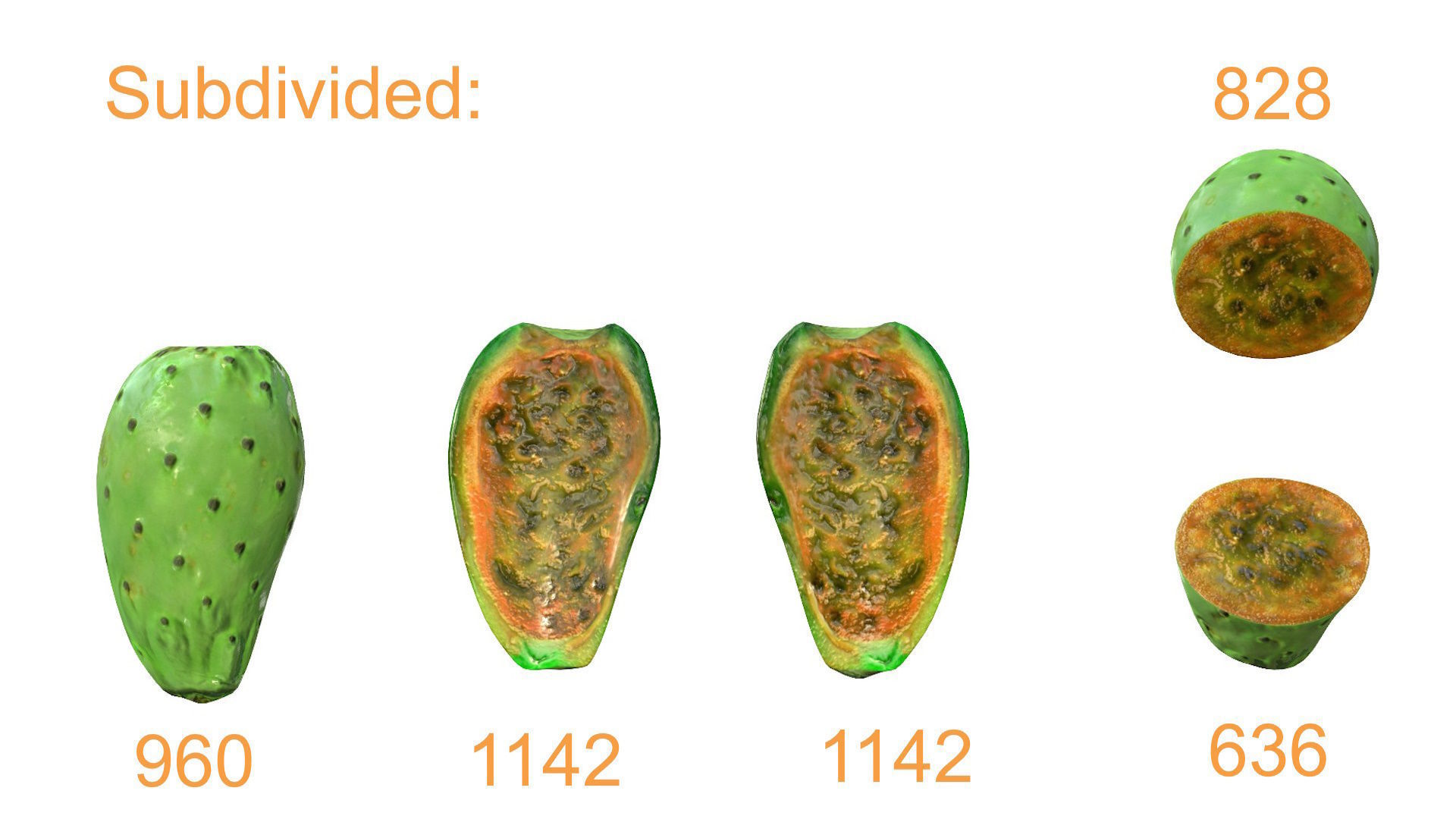 Prickly Pear Green Low-poly 3D model_2