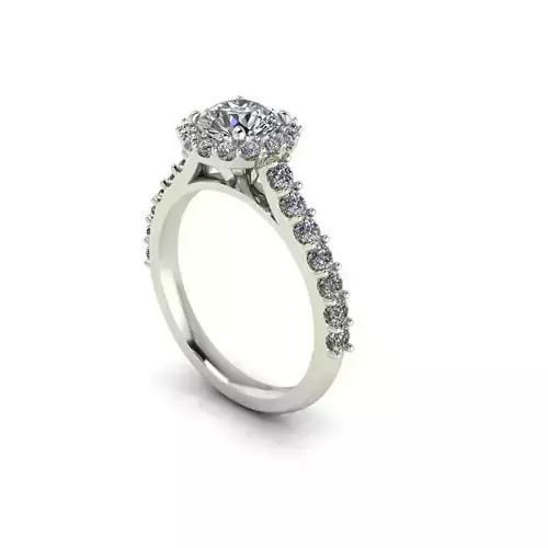 Solitaire Pav Set Wedding Ring