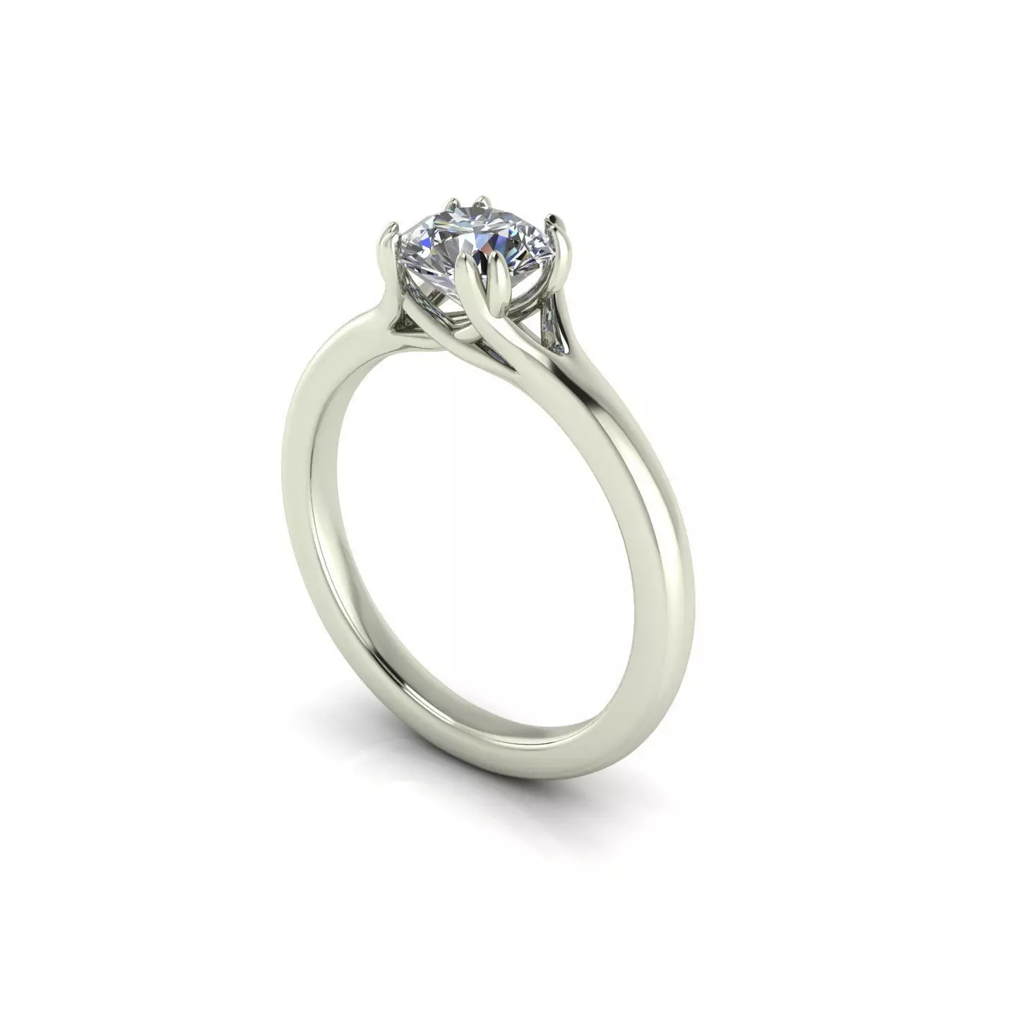 Solitaire Twist Prong Wedding Ring 3D print model_0