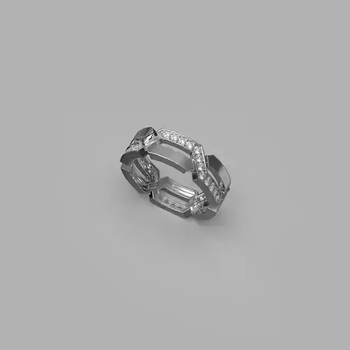 eternity ring with round gemstone 