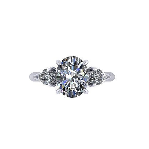 Love Pear Wedding Ring V2 3D print model