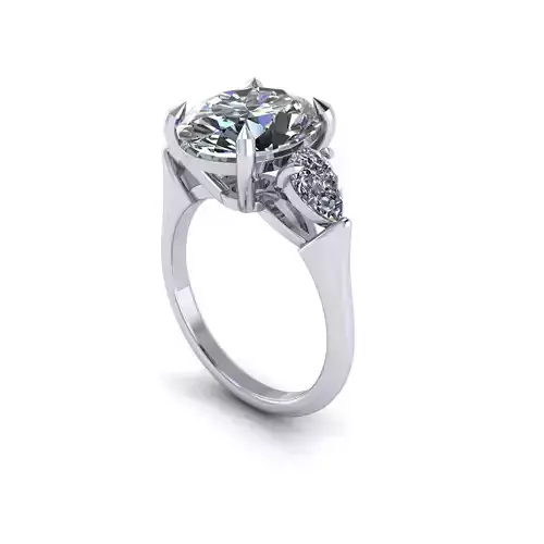 Precious Pear Wedding Ring V3