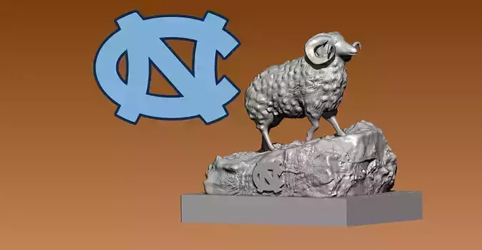 FBS - NORTH CAROLINA TAR HEELS MASCOT 3D print model