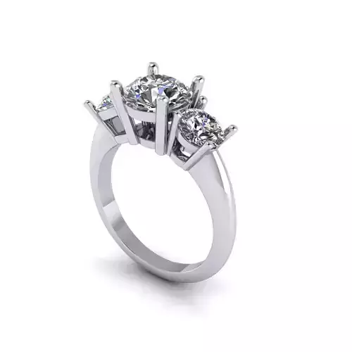 Three Stone Engagement Ring V02