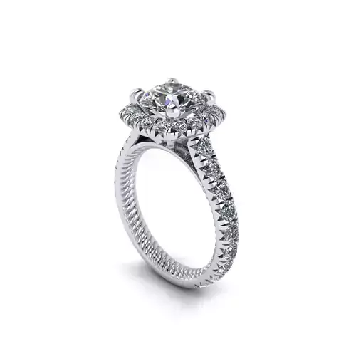 Pav Set Engagement Ring V1