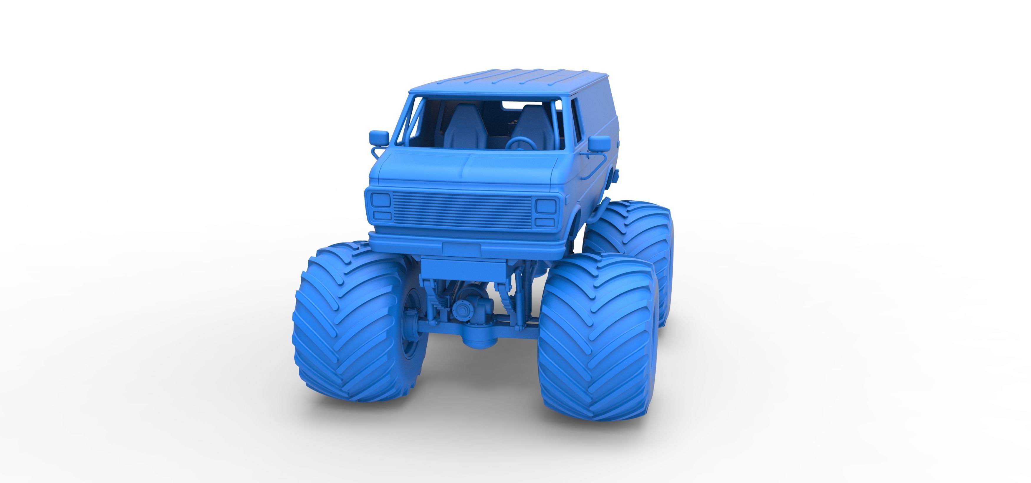 Monster Truck Van Scale 1 to 25 3D print model_22